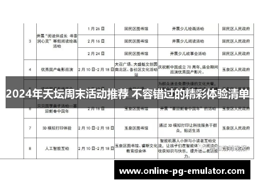 2024年天坛周末活动推荐 不容错过的精彩体验清单
